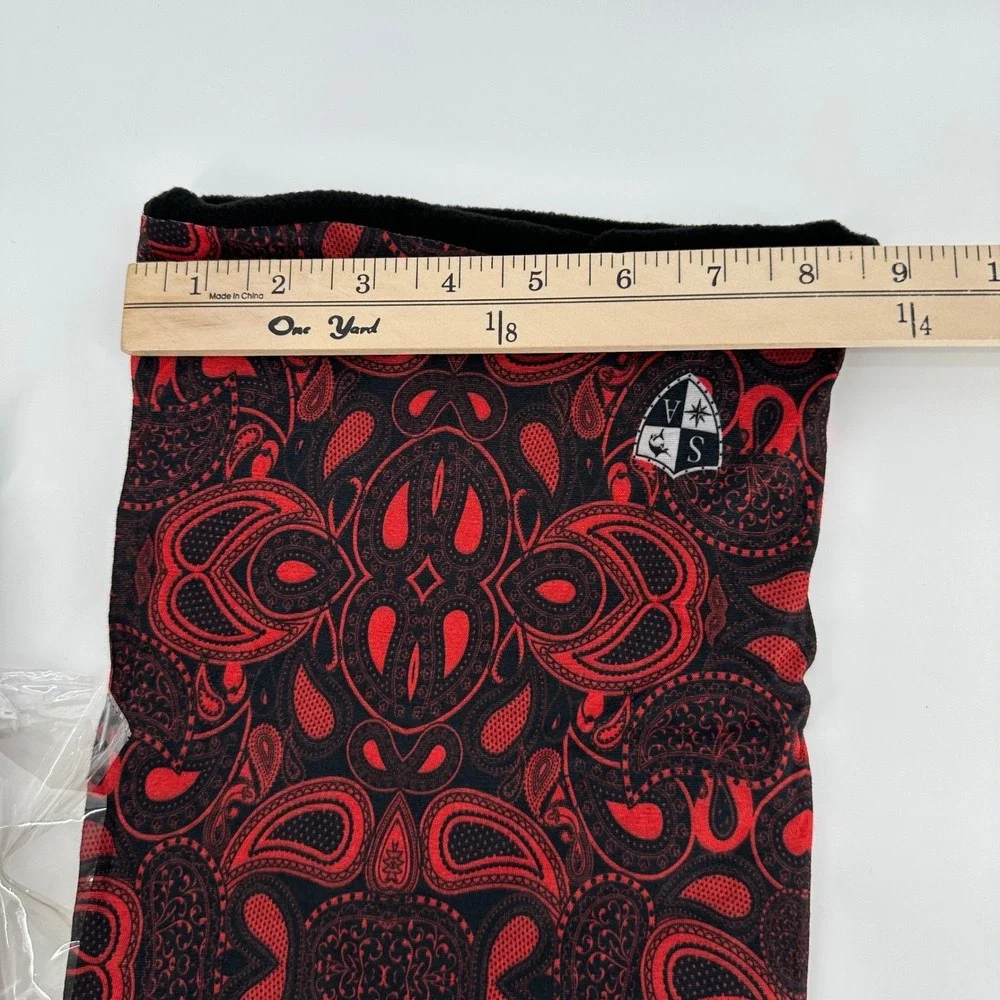 SA CO Frost Tech Fleece Face Shield Neck Gaiter Red Black Thermal One Size NEW!!